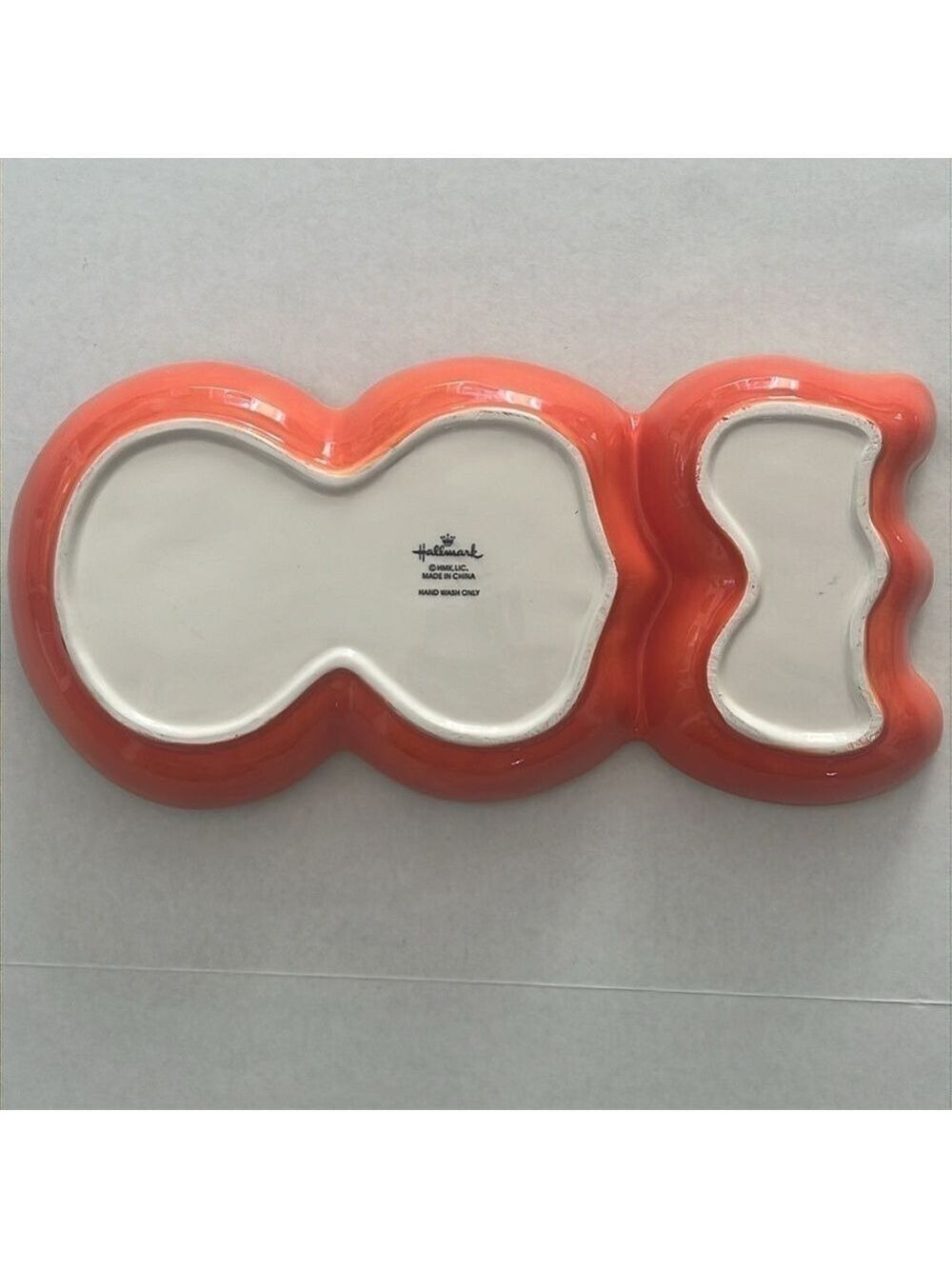 Hallmark BOO Halloween Ghost Trick-Or-Treat Candy Dish Tray Orange Porcelain - Picture 8 of 9